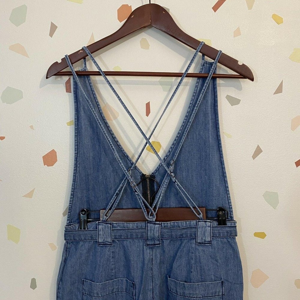 Free People Clara Chambray Wide Leg Jumpsuit - Picture 4 of 7